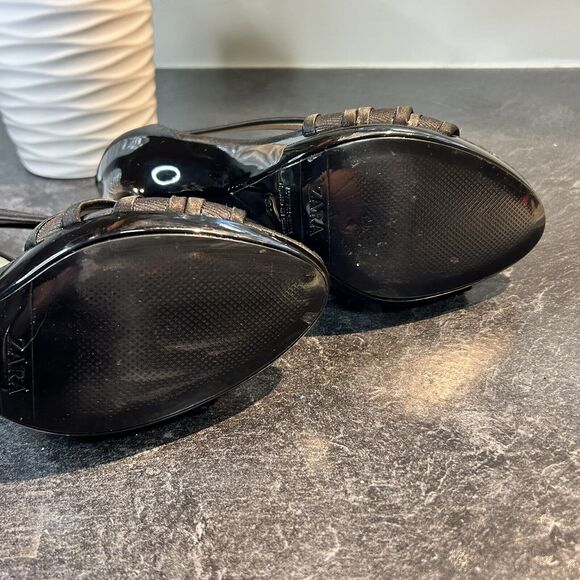 Zara Womens Black Satin Strap Zip Up Open Toe Shoes Stiletto Heels SZ‎ 39, 8.5 - Picture 11 of 15